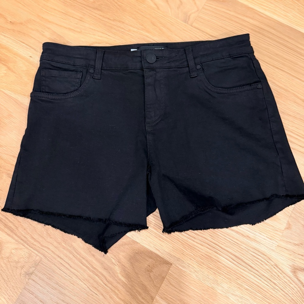 KUT from the Kloth Women's Size 8 Black High-Rise Frayed Hem Shorts